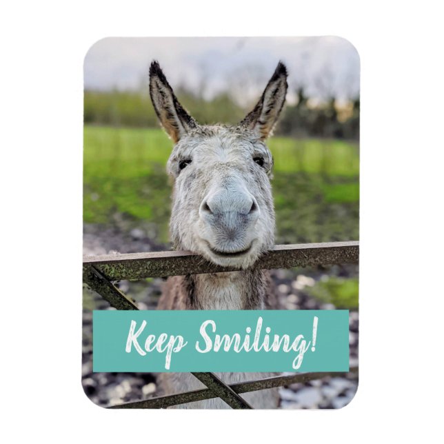 Smiling Donkey "Keep Smiling" Magnet (Vertical)