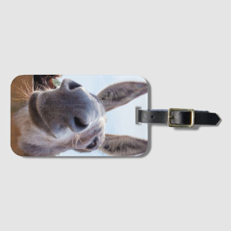 Smiling Donkey with Silly Grin Luggage Tag