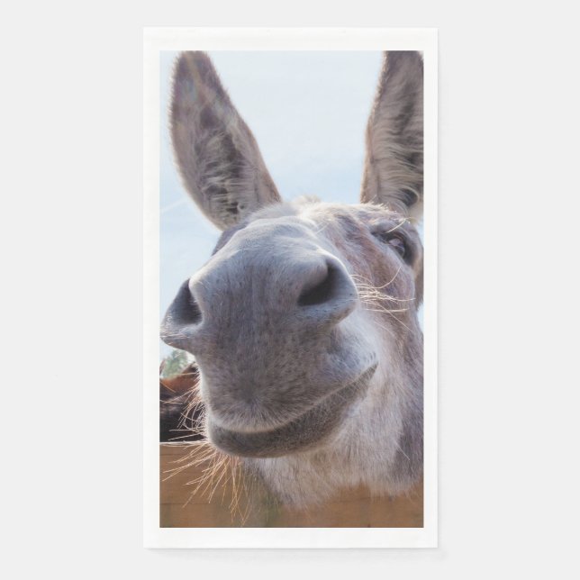 Smiling Donkey with Silly Grin Napkin (Front)