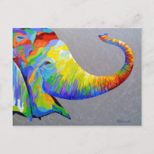 Smiling elephant postcard