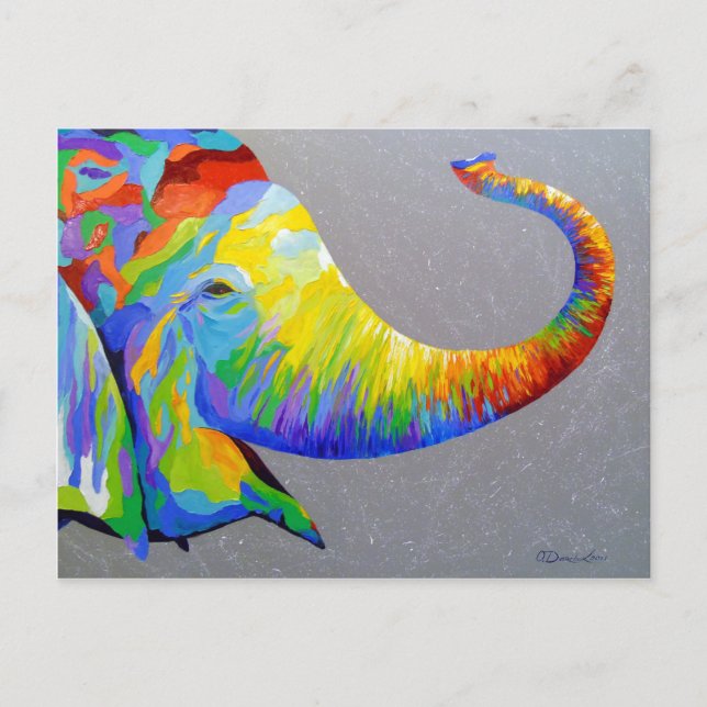 Smiling elephant postcard (Front)