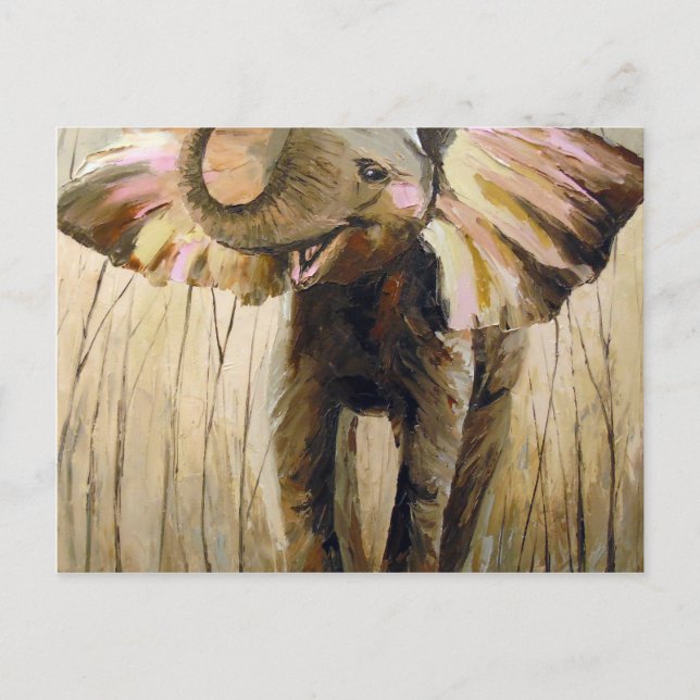 Smiling elephant postcard (Front)