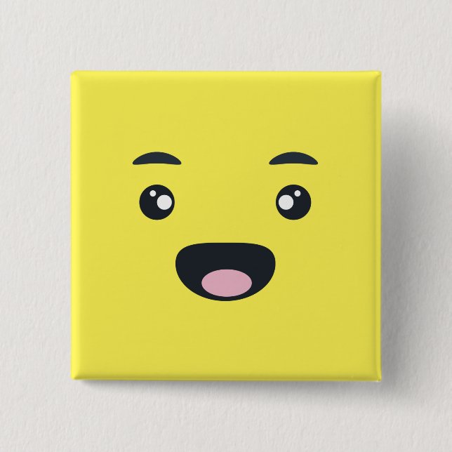 Smiling Emoji 15 Cm Square Badge (Front)