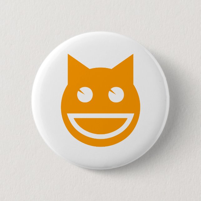 Smiling Emoji Cat 6 Cm Round Badge (Front)