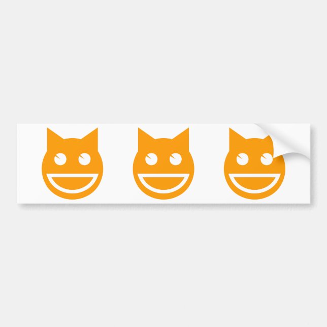 Smiling Emoji Cat Bumper Sticker (Front)