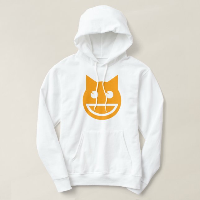 Smiling Emoji Cat Hoodie (Design Front)