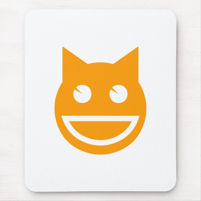 Smiling Emoji Cat Mouse Pad (Front)