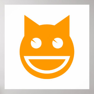 Smiling Emoji Cat Poster
