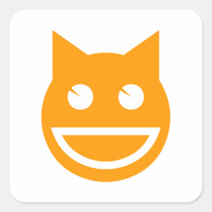 Smiling Emoji Cat Square Sticker