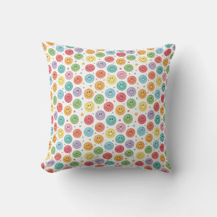 Smiling Emoji Pattern Cushion