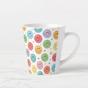 Smiling Emoji Pattern Latte Mug