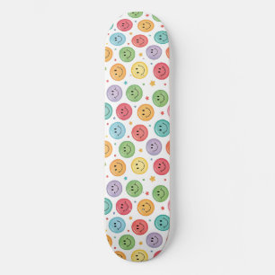 Smiling Emoji Pattern Skateboard