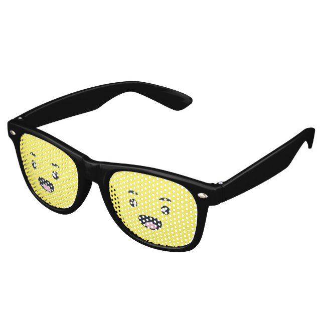 Smiling Emoji Retro Sunglasses (Angled)
