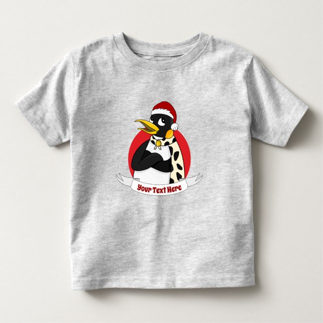 Smiling emperor penguin Christmas cartoon Toddler  Toddler T-Shirt (Front)