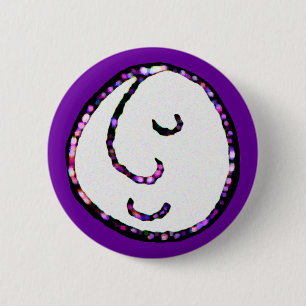 Smiling face 6 cm round badge