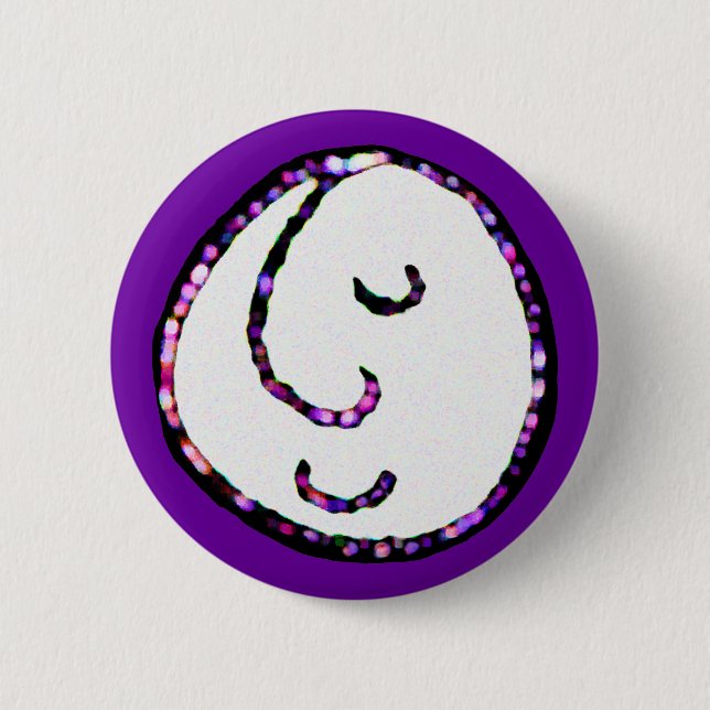 Smiling face 6 cm round badge (Front)