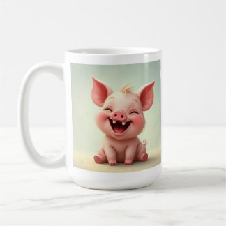 Smiling Face Baby Pig Mug Cup