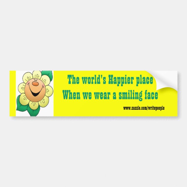 smiling face bumper sticker (Front)