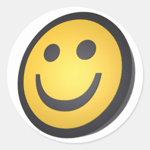 Smiling face classic round sticker