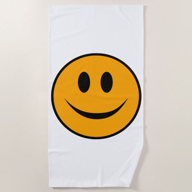 Smiling Face Emoji Beach Towel (Front)
