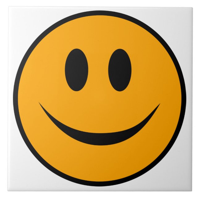 Smiling Face Emoji Ceramic Tile (Front)