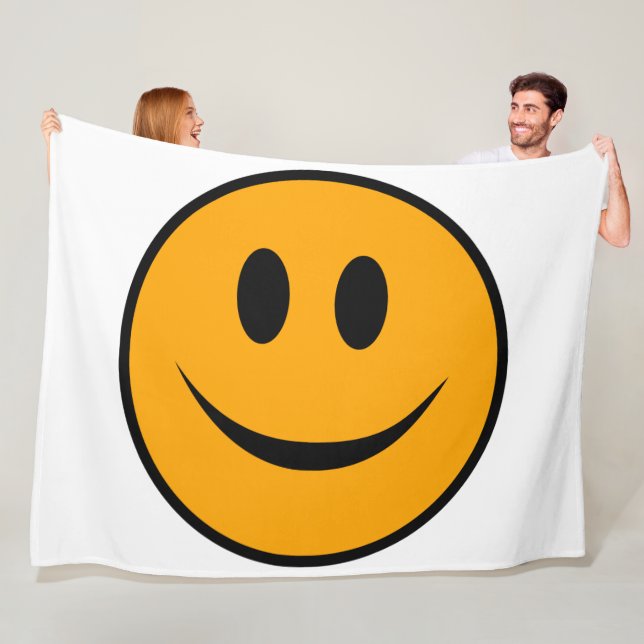 Smiling Face Emoji Fleece Blanket (In Situ)