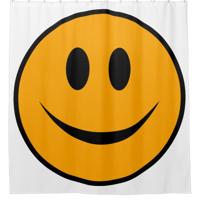 Smiling Face Emoji Shower Curtain (Front)