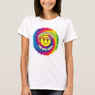 Smiling face groovy hippie tie dye headband area T-Shirt