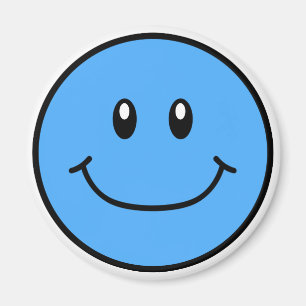 Smiling Face Magnet Blue 0001