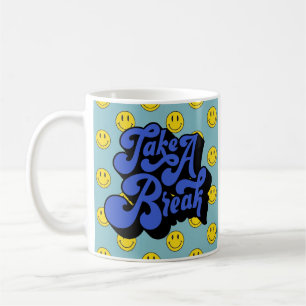 Smiling Face Pattern – Cute Yellow Smile happycore Coffee Mug