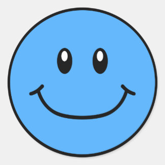 Smiling Face Stickers Blue 0001