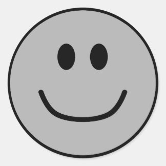 Smiling Face Stickers Grey 0002