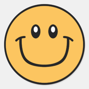 Smiling Face Stickers Orange 0003