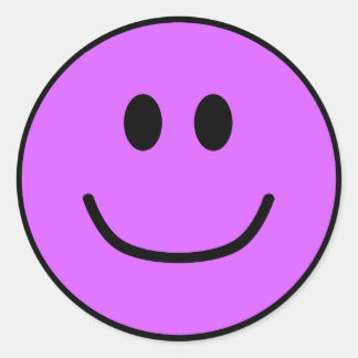 Smiling Face Stickers Purple 0002