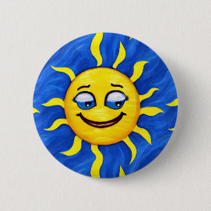 Smiling Face Sunny Sun 6 Cm Round Badge