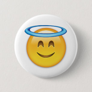 Smiling Face With Halo Emoji 6 Cm Round Badge