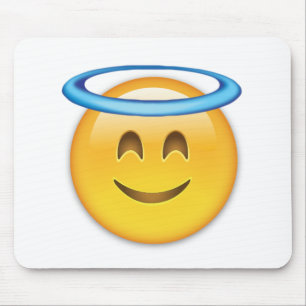 Smiling Face With Halo Emoji Mouse Pad