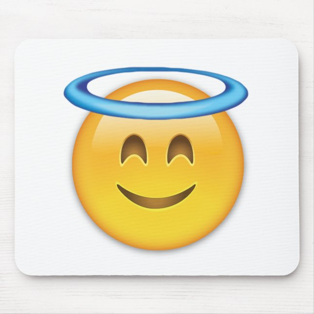 Smiling Face With Halo Emoji Mouse Pad (Front)