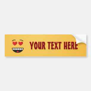 Smiling Face with Heart-Shaped Eyes Bumper Sticker