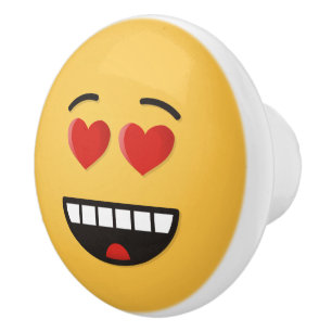 Smiling Face with Heart-Shaped Eyes Ceramic Knob