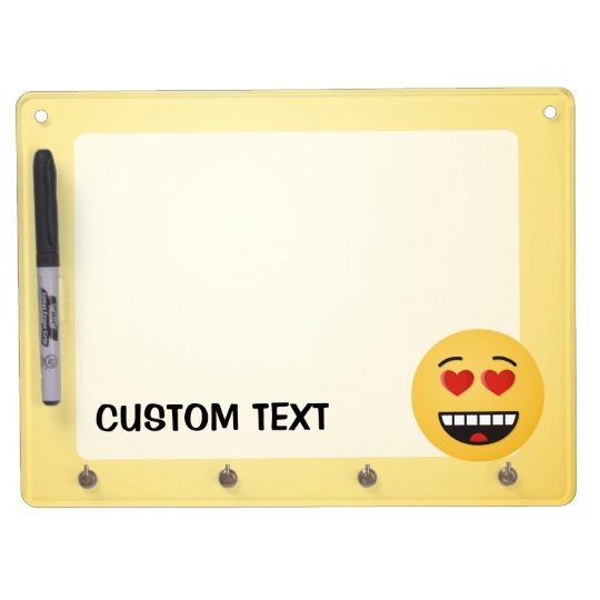 Smiling Face with Heart-Shaped Eyes Dry Erase Board With Key Ring Holder