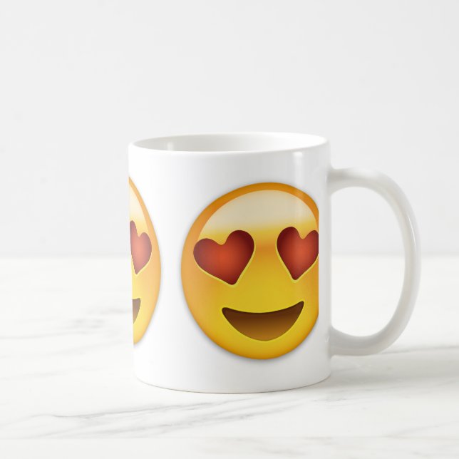 Smiling Face With Heart Shaped Eyes Emoji Coffee Mug (Right)
