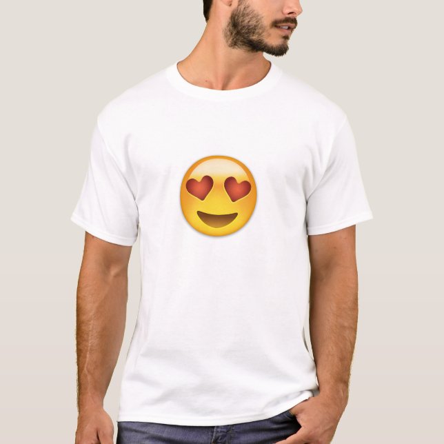 Smiling Face With Heart Shaped Eyes Emoji T-Shirt (Front)