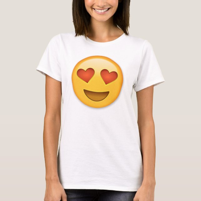 Smiling Face With Heart-Shaped Eyes emoji T-Shirt (Front)