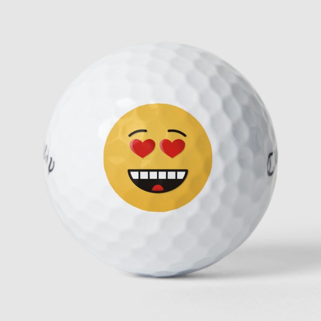 Smiling Face with Heart-Shaped Eyes Golf Balls (Front)
