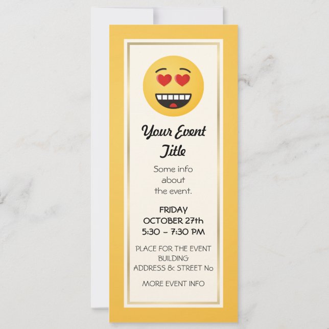 Smiling Face with Heart-Shaped Eyes Invitation (Back)