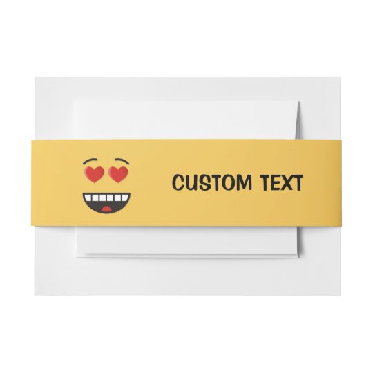 Smiling Face with Heart-Shaped Eyes Invitation Belly Band