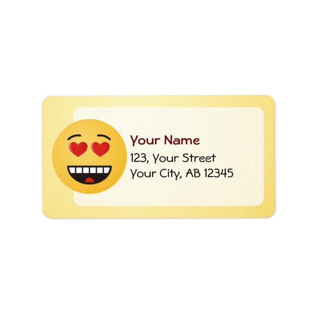 Smiling Face with Heart-Shaped Eyes Label (Front)