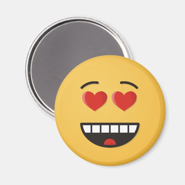 Smiling Face with Heart-Shaped Eyes Magnet (Front/Back)