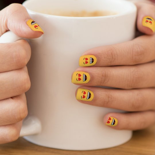 Smiling Face with Heart-Shaped Eyes Minx Nail Art